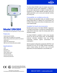 Thumbnail of document Data Sheet - SRH300 Humidity and Temperature Transmitter